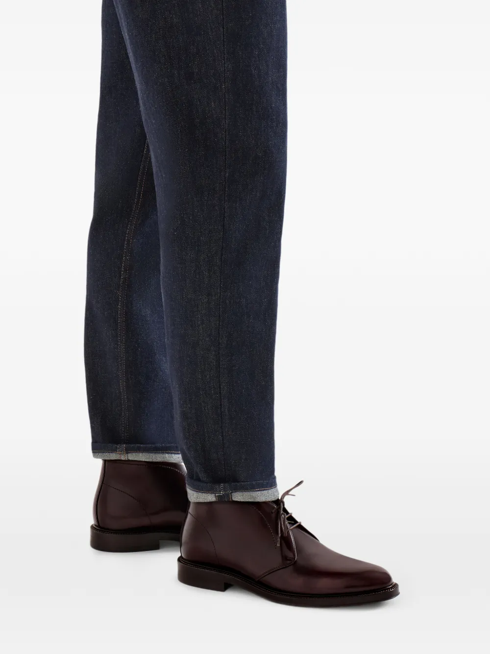 Brunello Cucinelli Chukka laarzen met gepolijste kalfsleer Rood