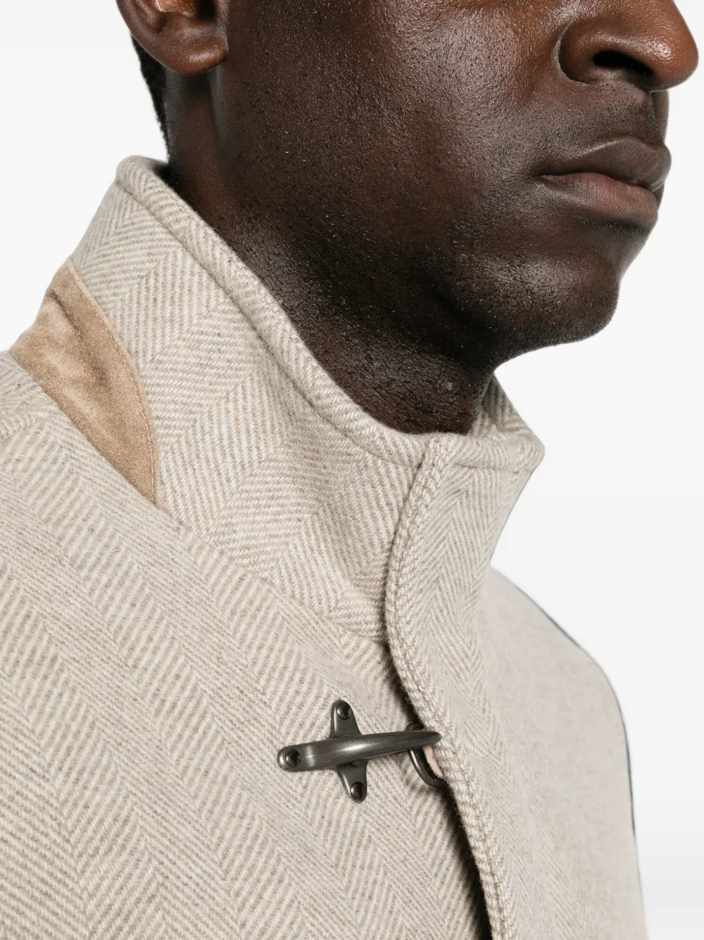 Fay Jas met visgraatpatroon en kreeftsluiting Beige