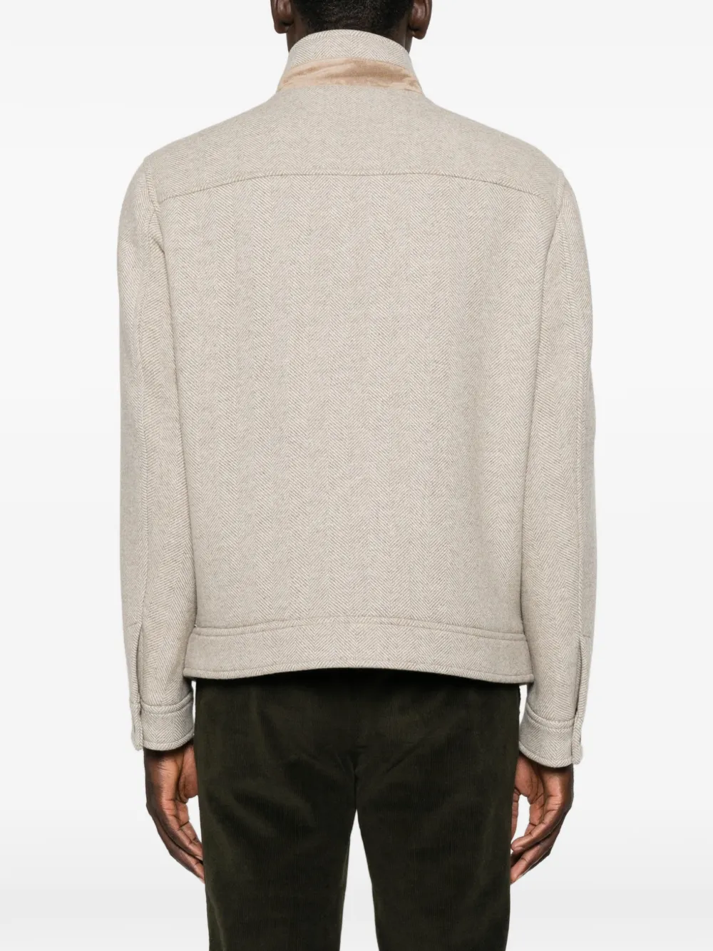 Fay Jas met visgraatpatroon en kreeftsluiting Beige