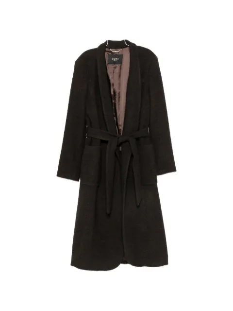 Seventy belted shawl-lapel coat