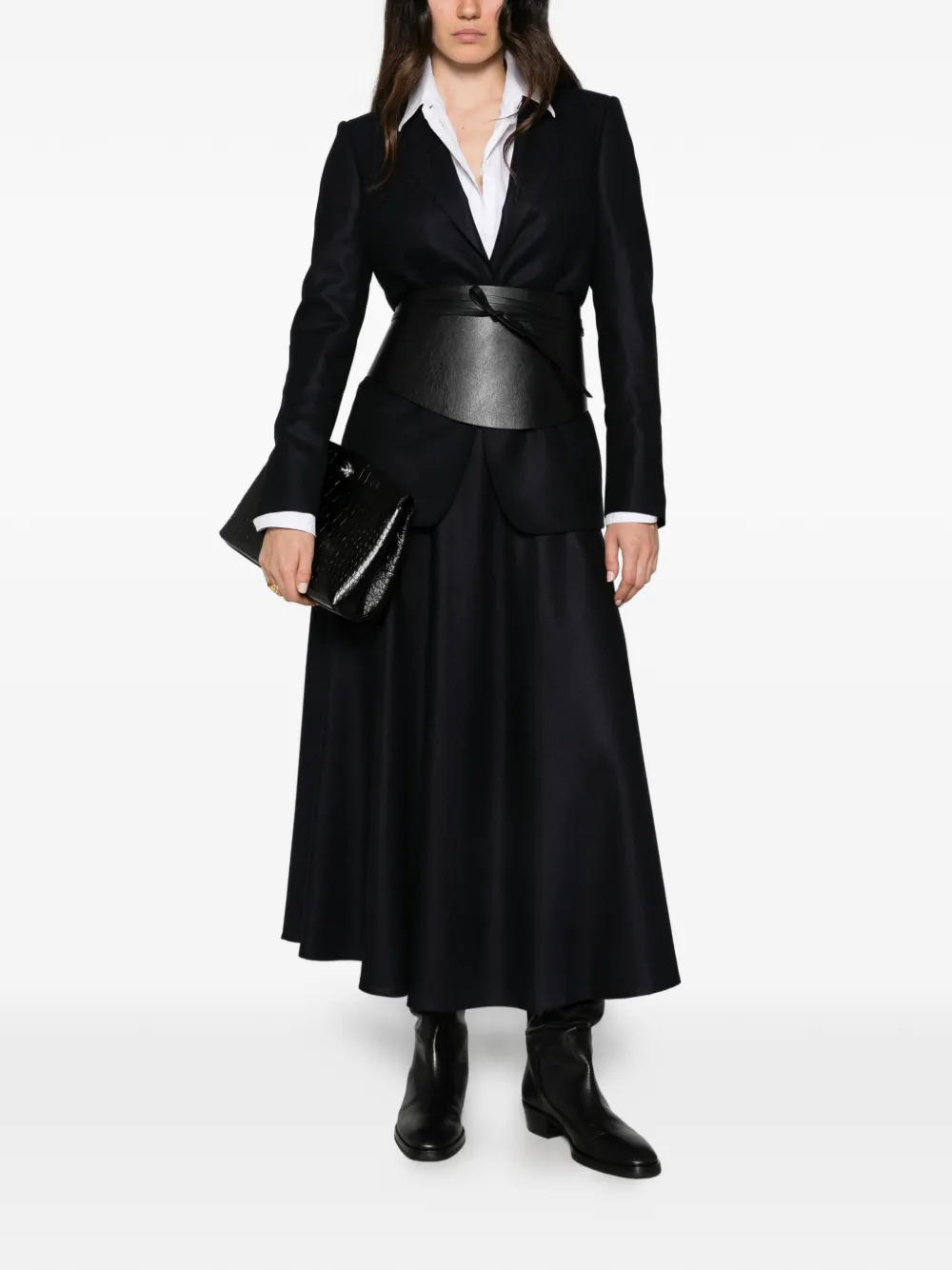 Tagliatore A-line flared midi skirt Blauw