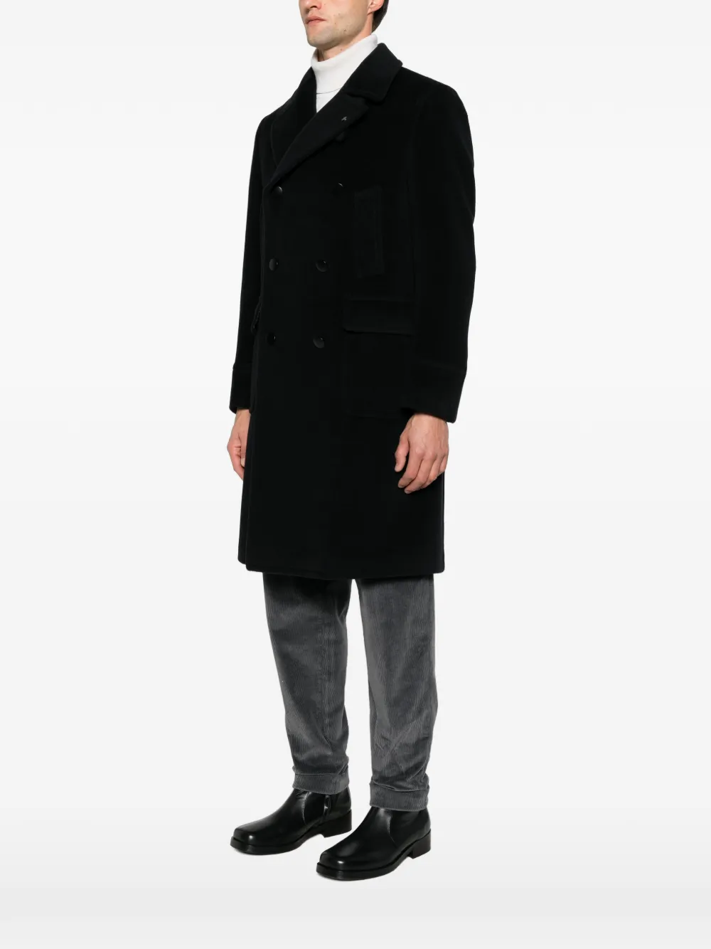Tagliatore double-breasted wool coat Zwart