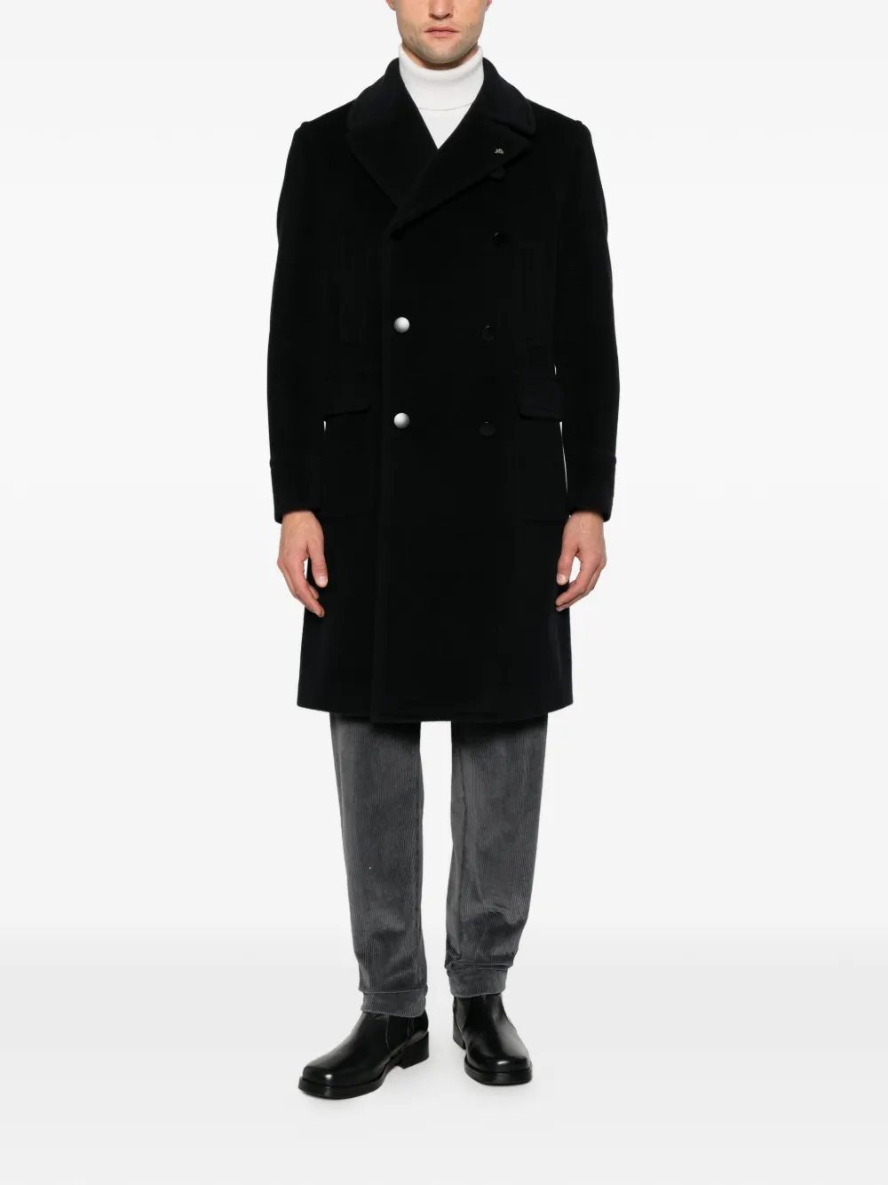 Tagliatore double-breasted wool coat Zwart