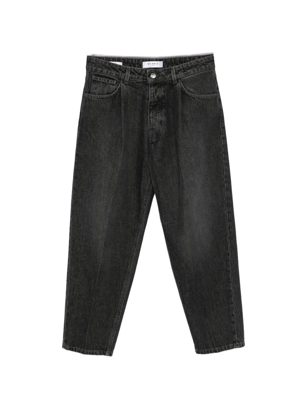 Be Able Pleated-detail Straight-leg Jeans In Black