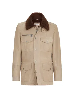 Brunello Cucinelli Suede Unlined Safari Jacket | Neutrals