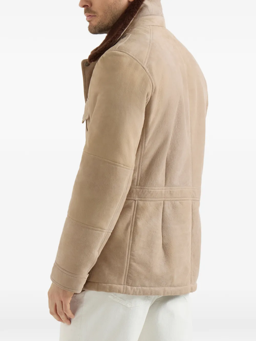 Brunello Cucinelli Lammy safari jack Beige