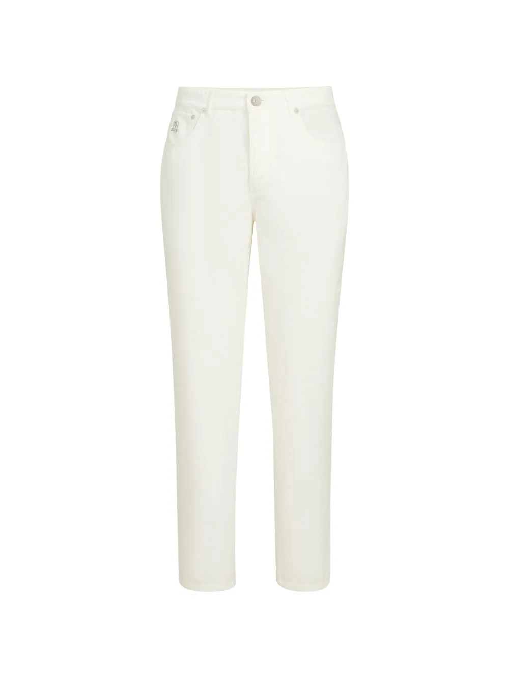 Brunello Cucinelli garment-dyed five-pocket Italian-fit trousers in cotton narrow-wale corduroy - Bianco