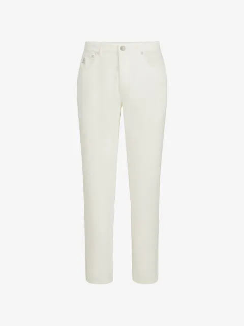 Brunello Cucinelli Pantaloni Italian fit a coste in cotone tinto in capo con cinque tasche