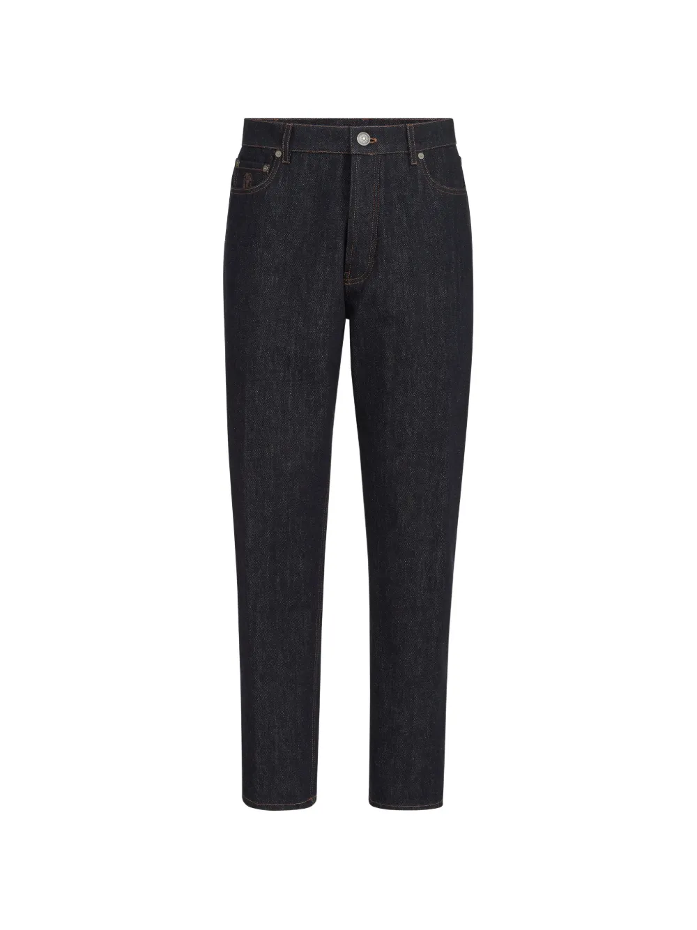 Brunello Cucinelli no-fade denim iconic-fit five-pocket trousers - Blu