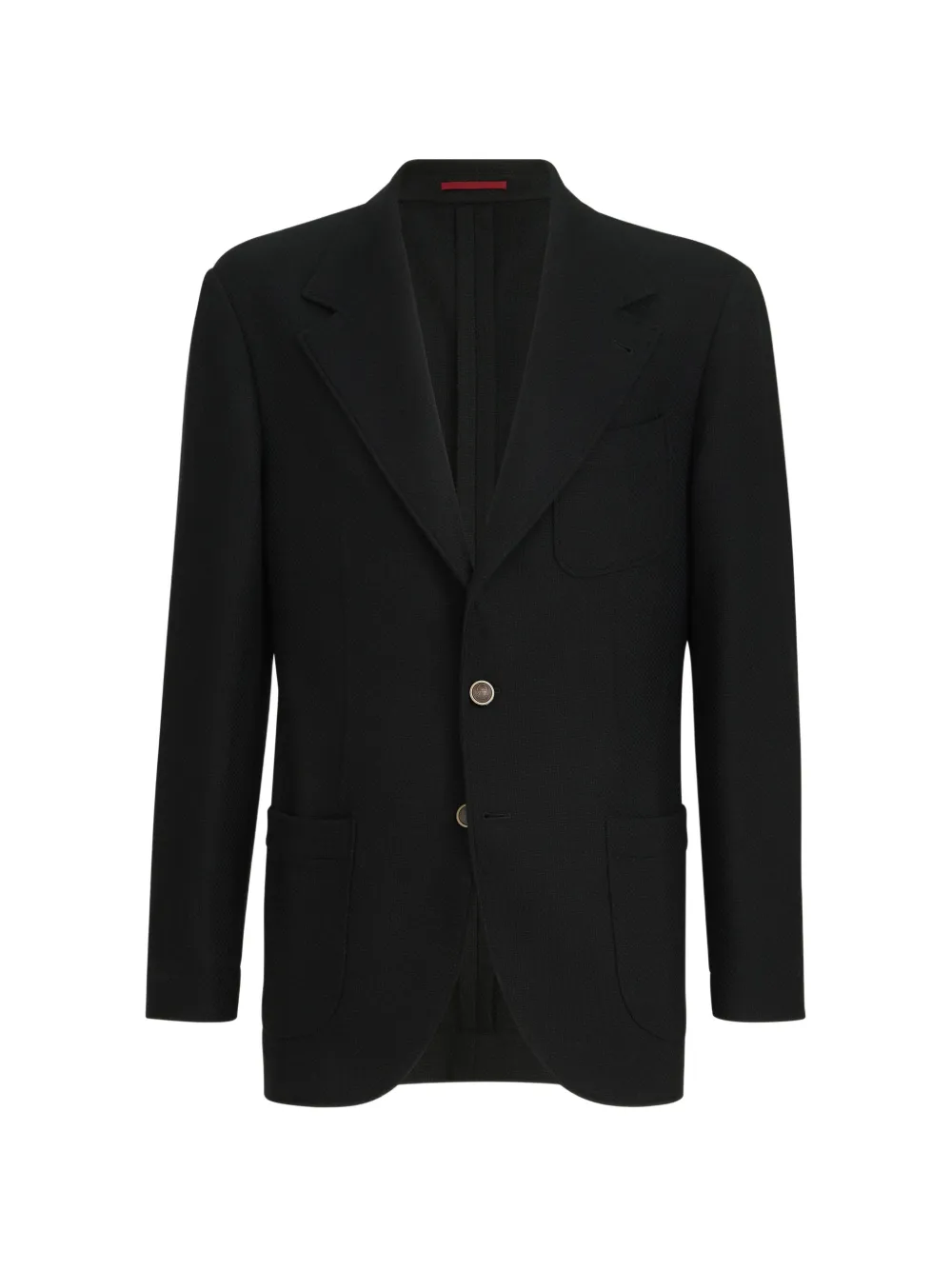 Brunello Cucinelli cashmere Panama deconstructed blazer with patch pockets - Nero