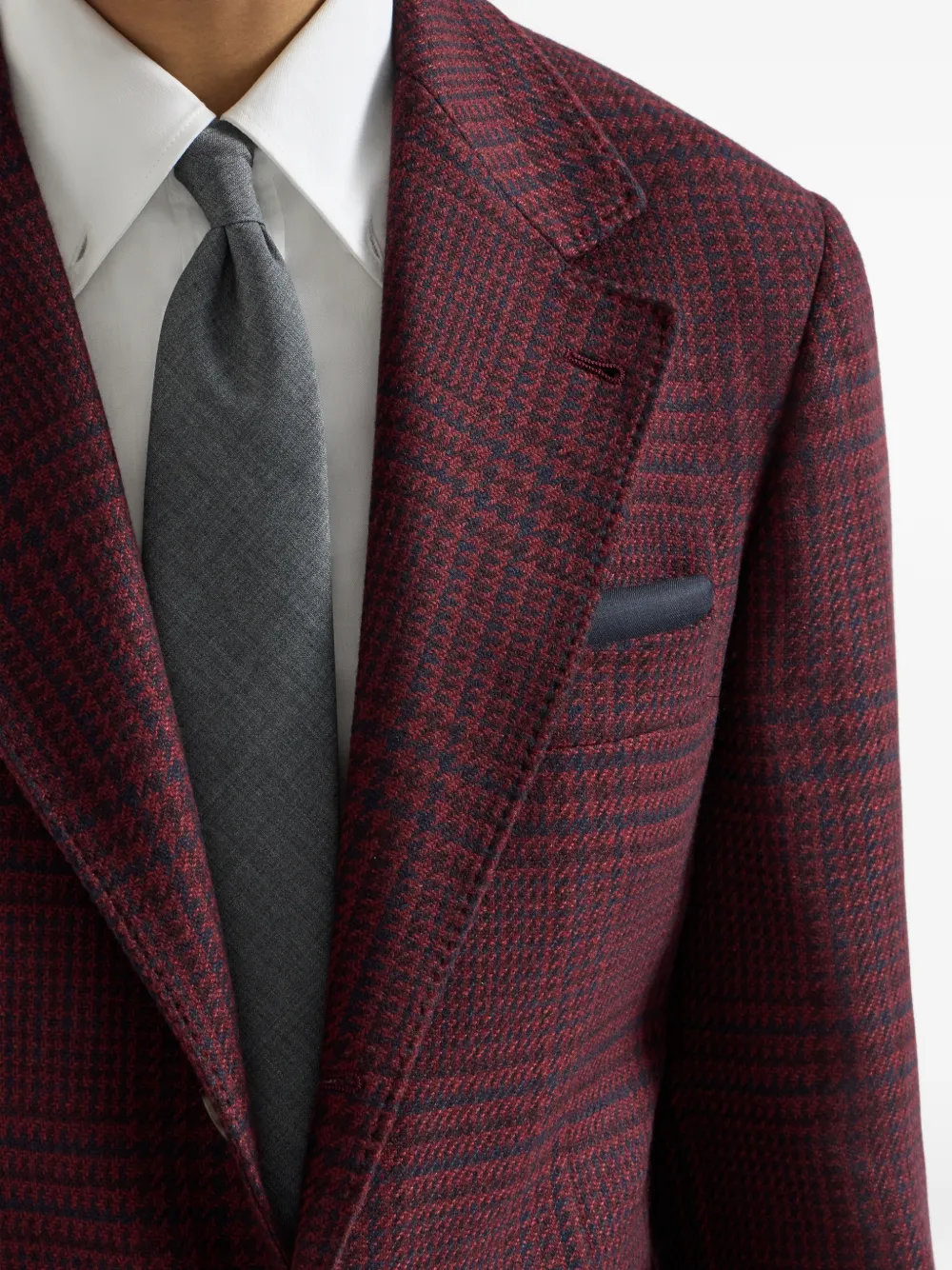 Brunello Cucinelli Scheerwol en zijden twill pochet Blauw