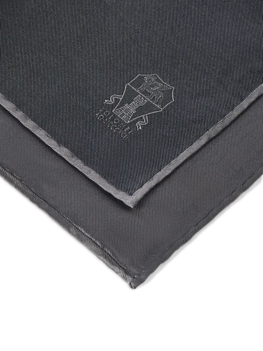 Brunello Cucinelli Zijden pochet met logo-print Grijs