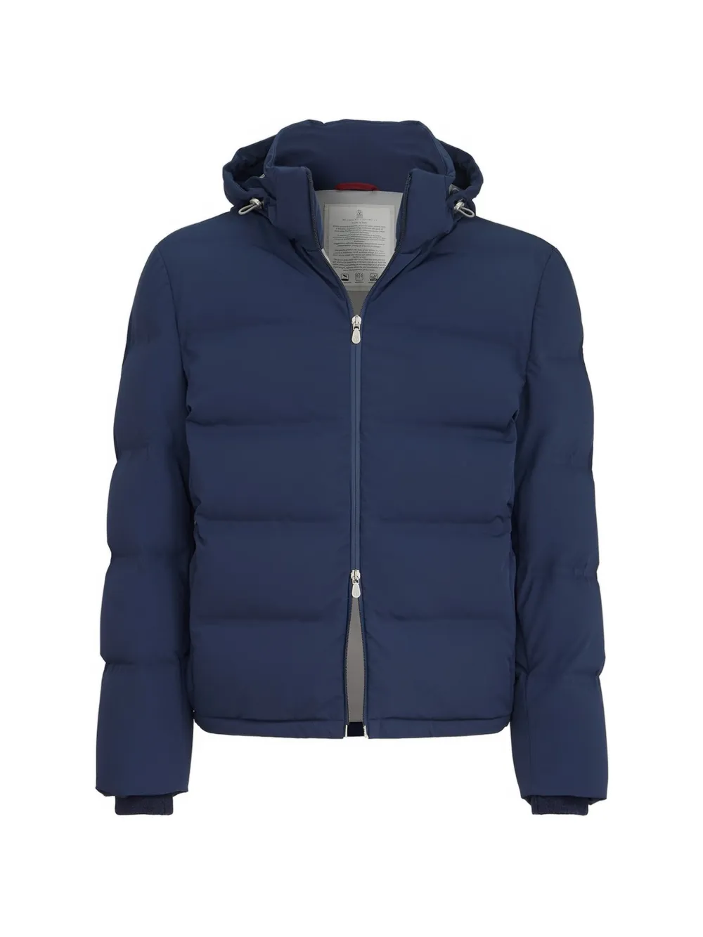 Brunello Cucinelli Piumino con cappuccio rimovibile - Blu