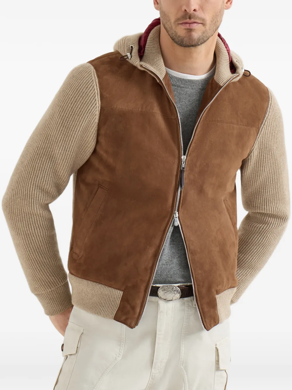 Brunello Cucinelli Bomberjack met capuchon Bruin