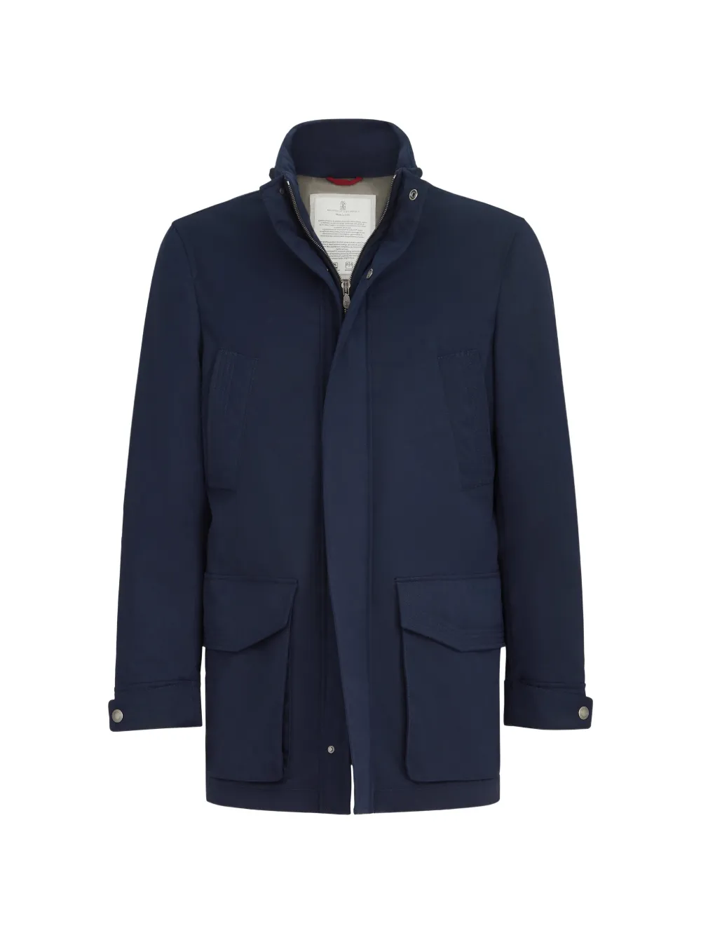 Brunello Cucinelli water-resistant microfiber parka with Thermore® padding and packable hood - Blu