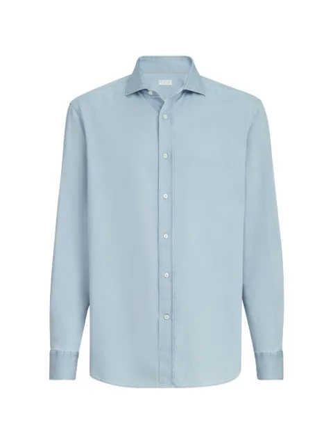 Brunello Cucinelli lightweight denim shirt with spread collar