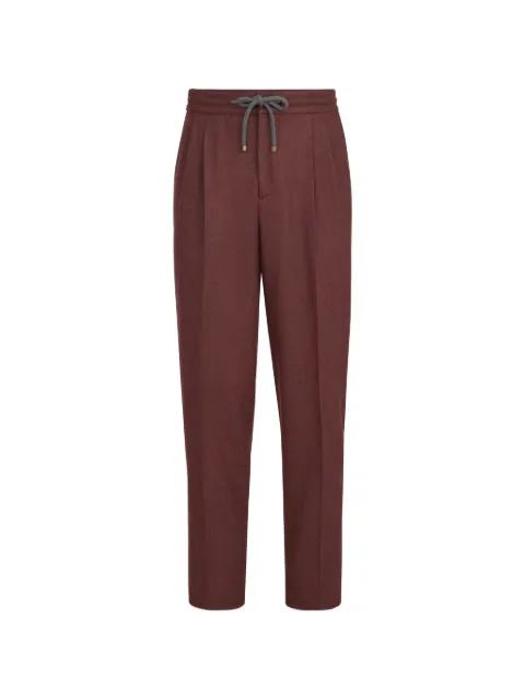 Brunello Cucinelli Pantaloni in flanella di lana vergine e cashmere con coulisse e pieghe