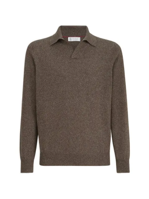 Brunello Cucinelli playera tipo polo tejida de cachemira