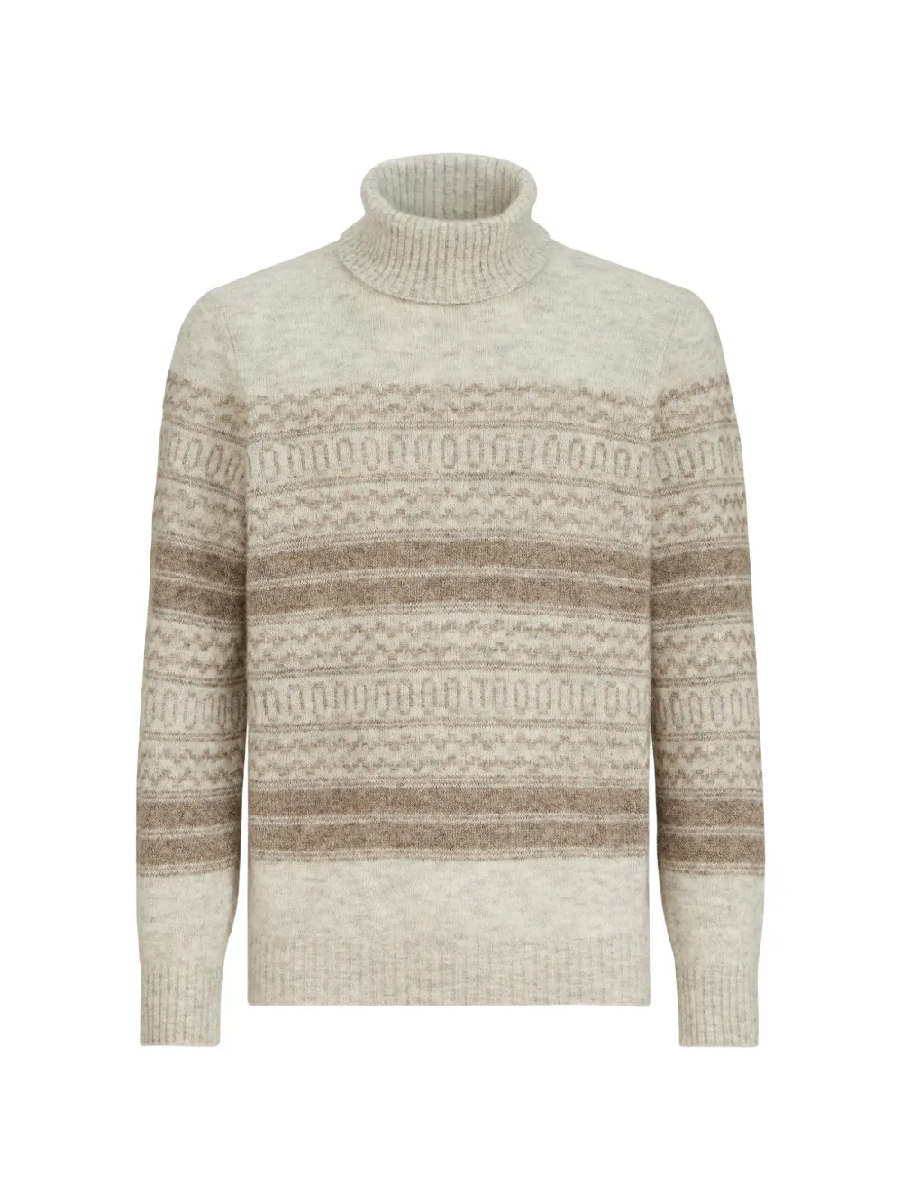 Brunello Cucinelli jacquard-knit roll-neck sweater - Neutrals