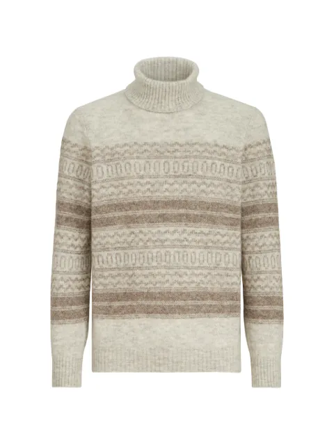 Brunello Cucinelli pull jacquard en maille à col roulé