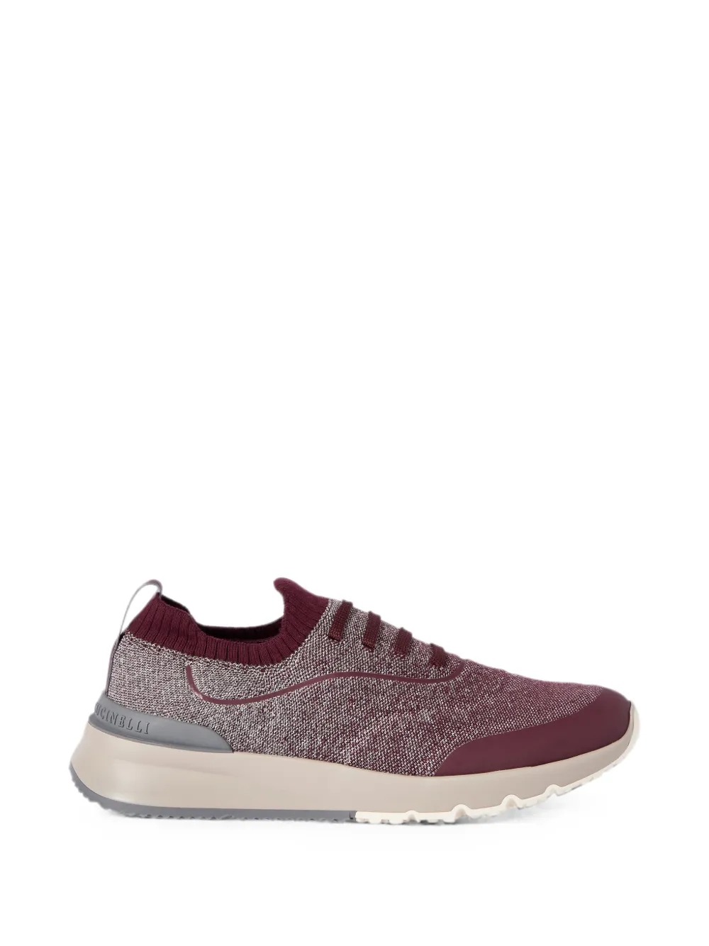 Brunello Cucinelli techno-cotton knit runners with heat-bonded details - Rosso