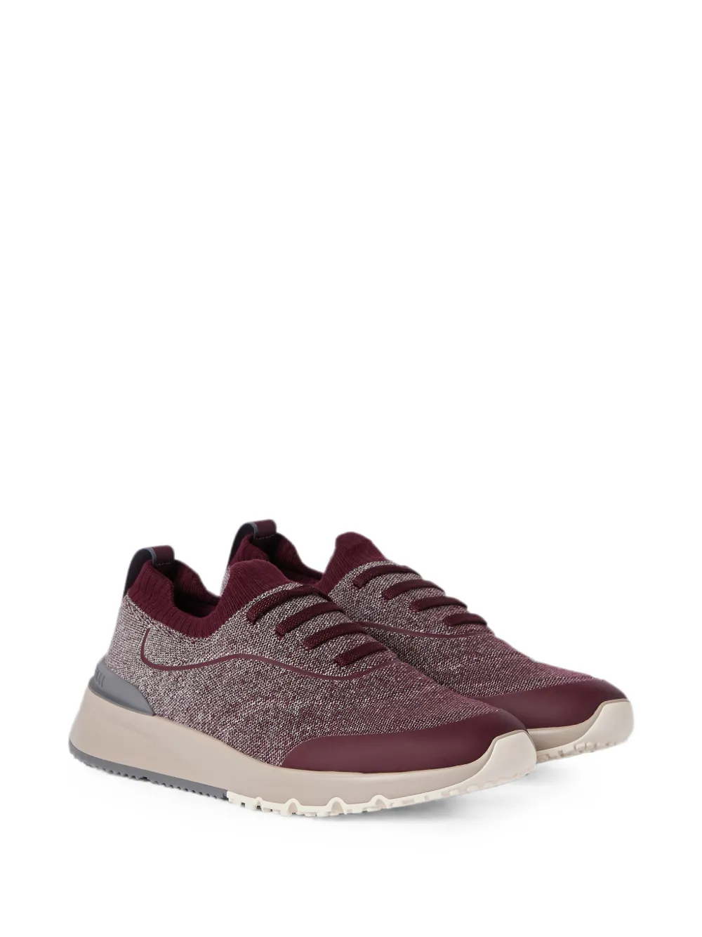 Brunello Cucinelli Techno katoenen gebreide sneakers met details Rood