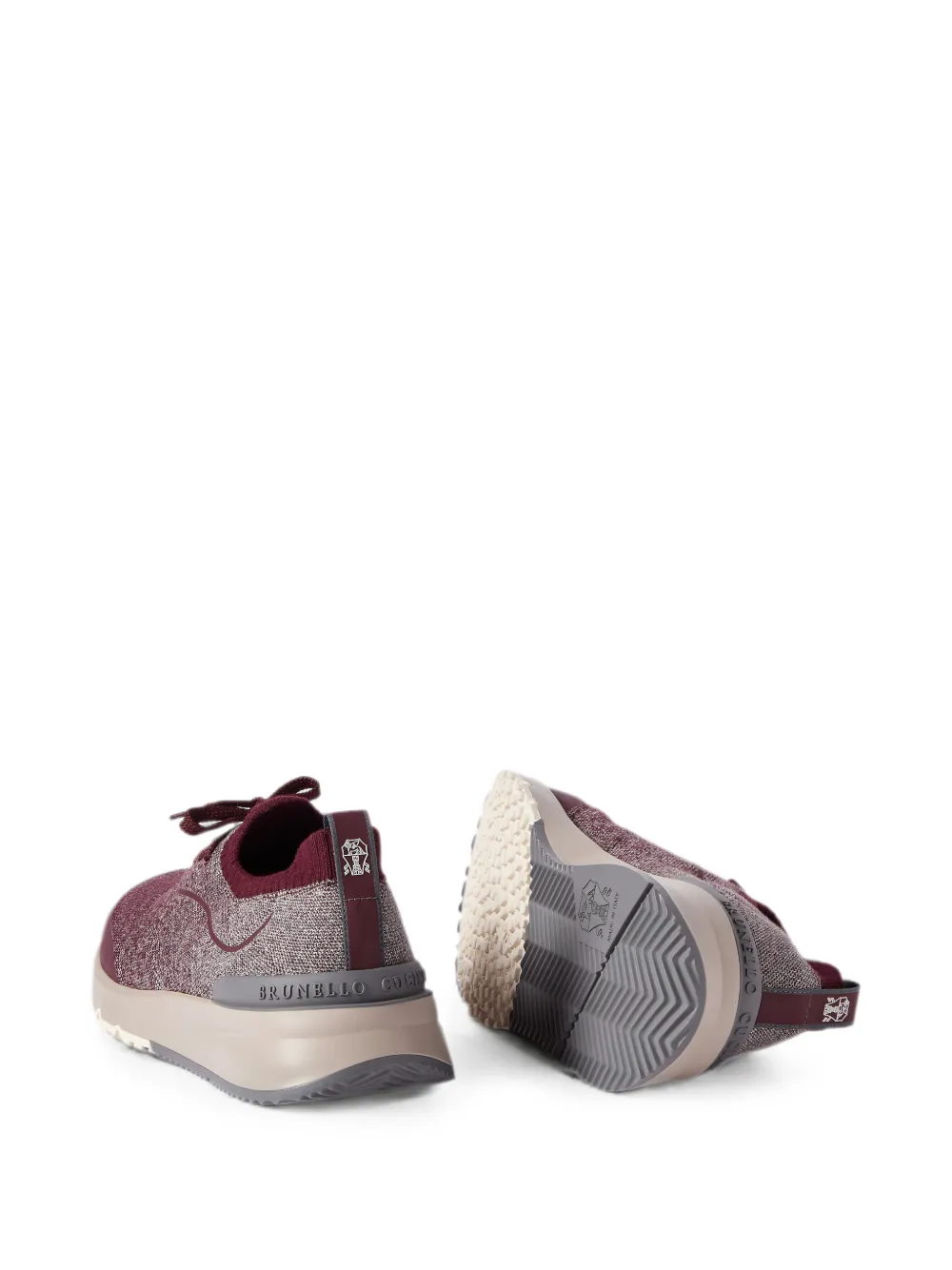 Brunello Cucinelli Techno katoenen gebreide sneakers met details Rood