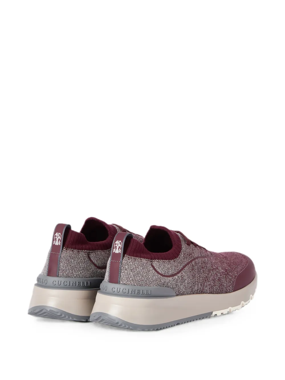 Brunello Cucinelli Techno katoenen gebreide sneakers met details Rood