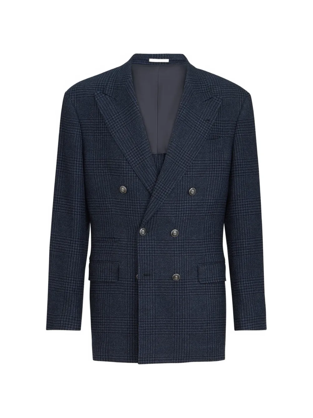 Brunello Cucinelli Blazer met dubbele rij knopen Blauw