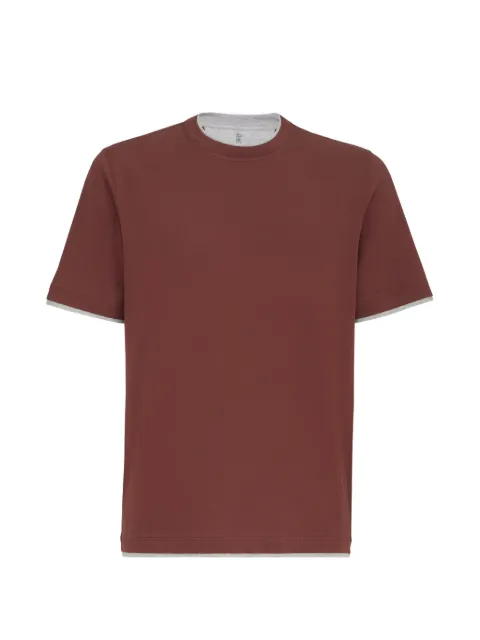 Brunello Cucinelli cotton jersey crew-neck T-shirt with faux-layering