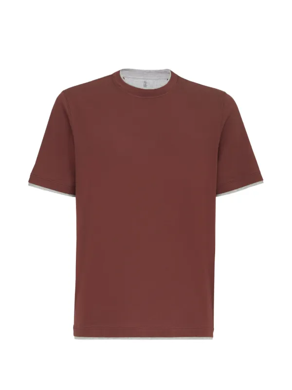 Brunello Cucinelli フェイクレイヤー Tシャツ | ブラウン | FARFETCH JP