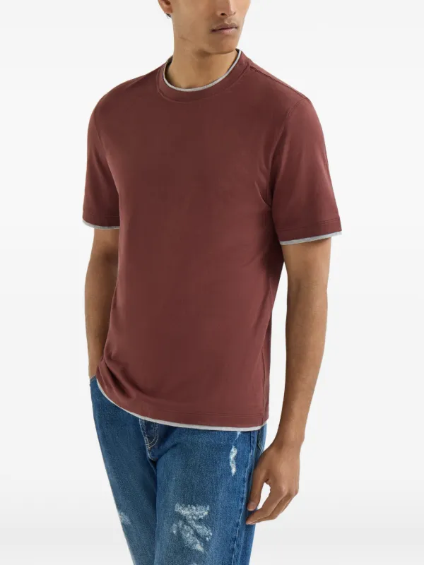Brunello Cucinelli フェイクレイヤー Tシャツ | ブラウン | FARFETCH JP