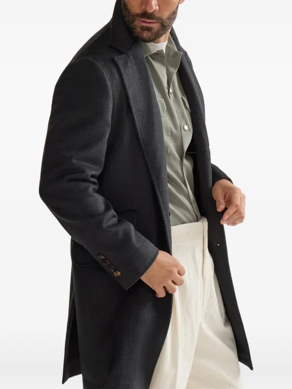 Brunello Cucinelli Lightweight virgin-wool Cloth Coat | Grey