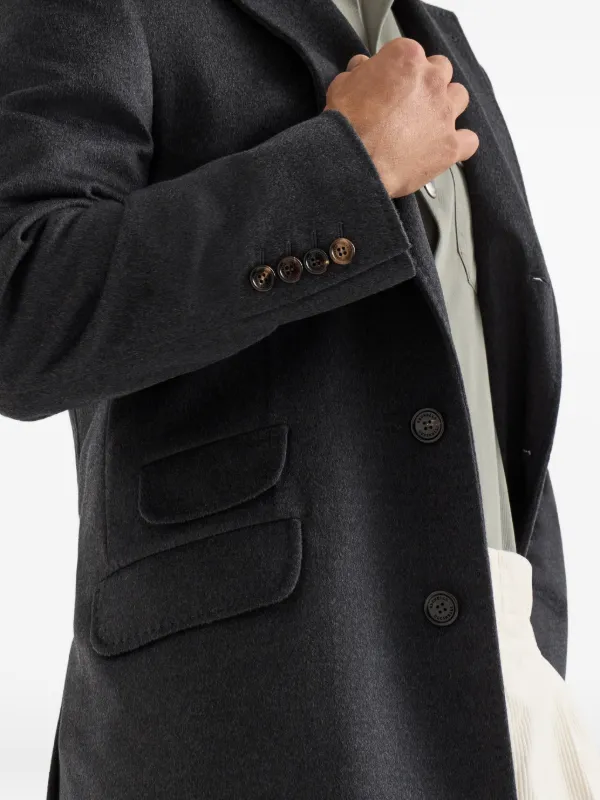 Brunello Cucinelli Lightweight virgin-wool Cloth Coat | Grey