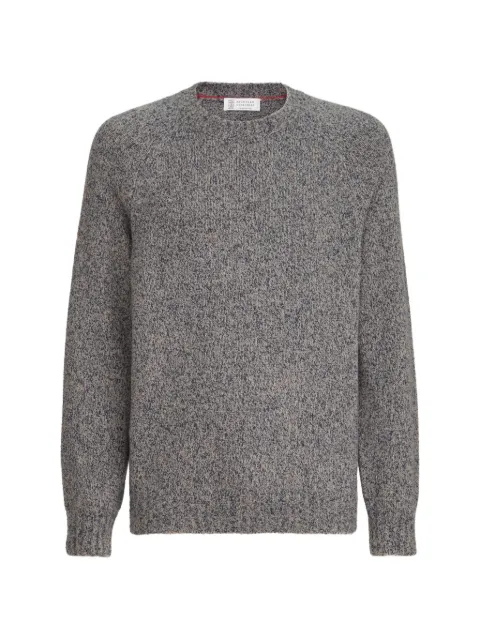 Brunello Cucinelli virgin wool, silk and cashmere chiné sweater