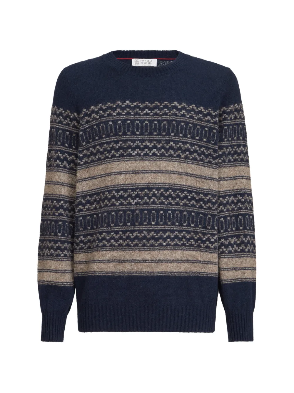 Brunello Cucinelli alpaca cashmere and wool nordic-jacquard sweater - Blue