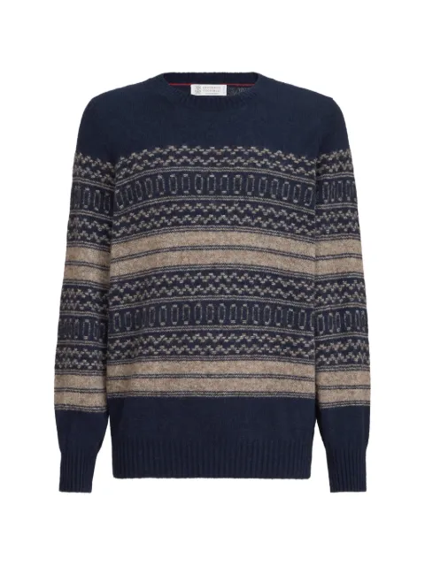 Brunello Cucinelli alpaca cashmere and wool nordic-jacquard sweater