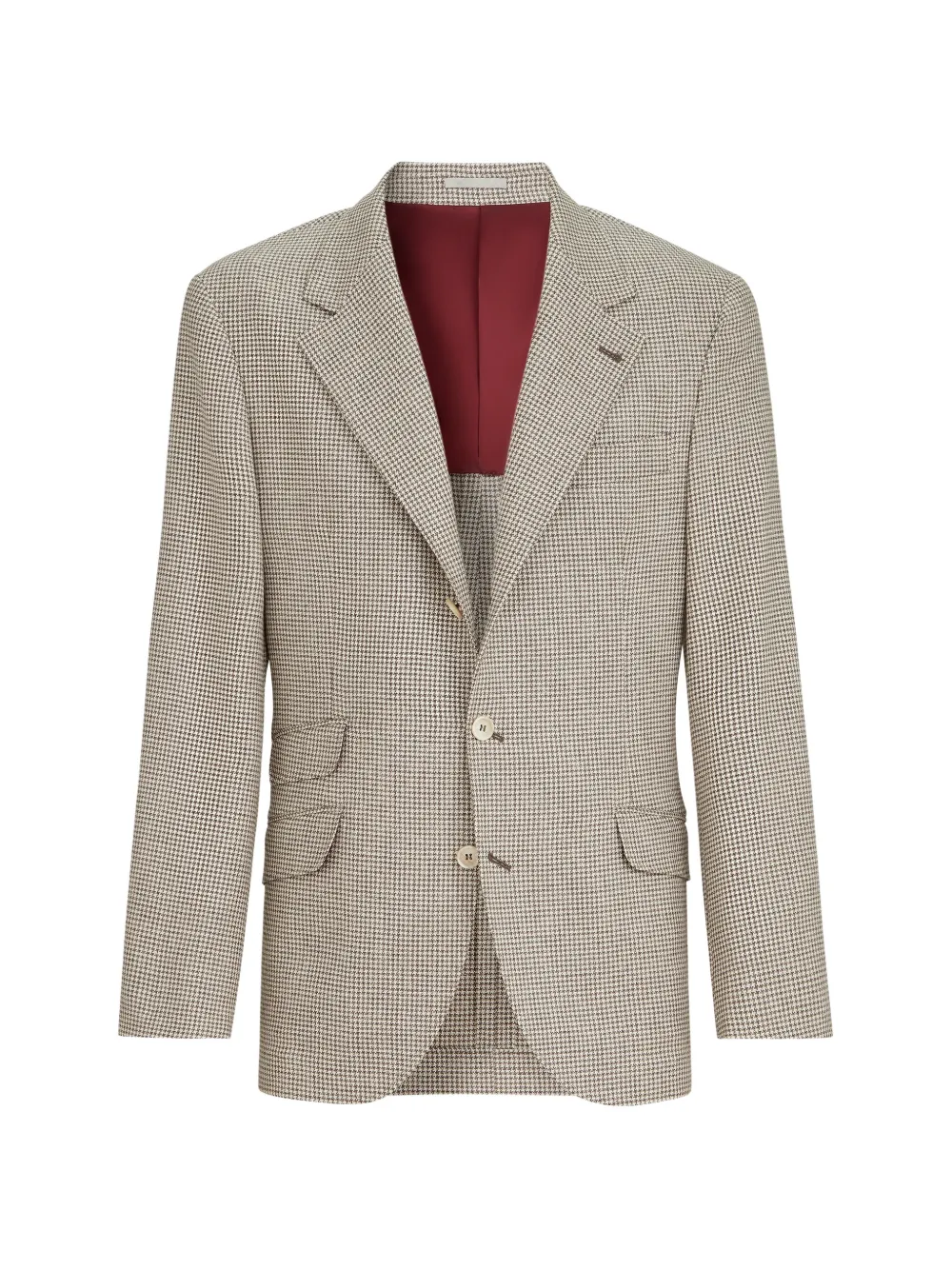 Brunello Cucinelli wool, alpaca and silk houndstooth deconstructed Cavallo blazer - Toni neutri