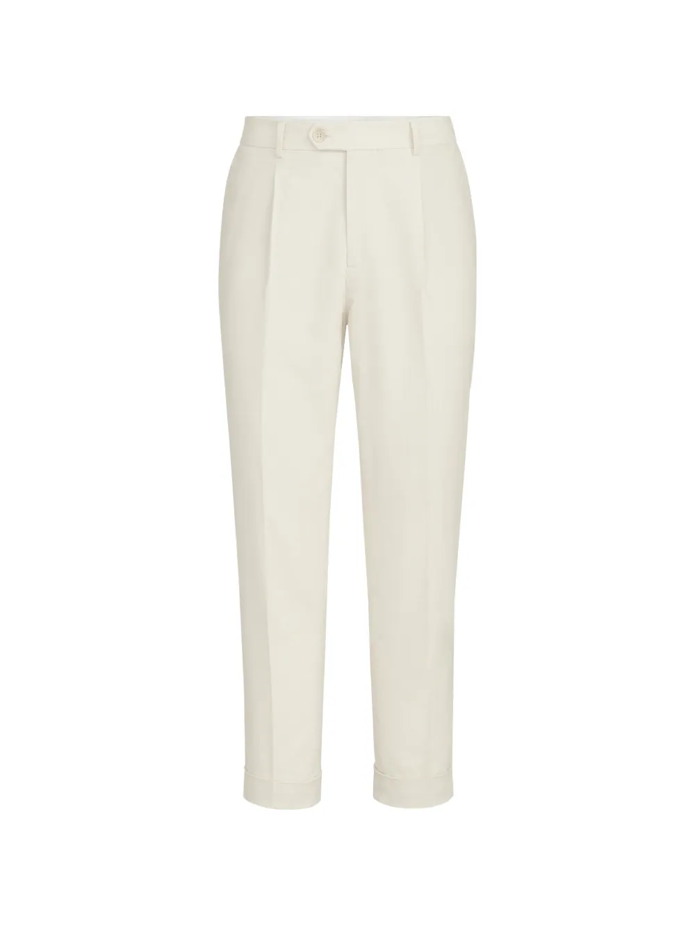 Brunello Cucinelli Sea Island cotton narrow wale corduroy trousers with pleat - Toni neutri