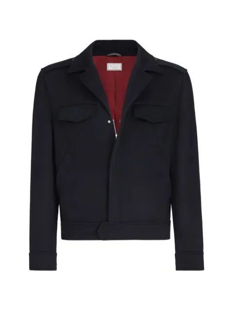 Brunello Cucinelli lightweight virgin wool cloth outerwear jacket with chest pockets