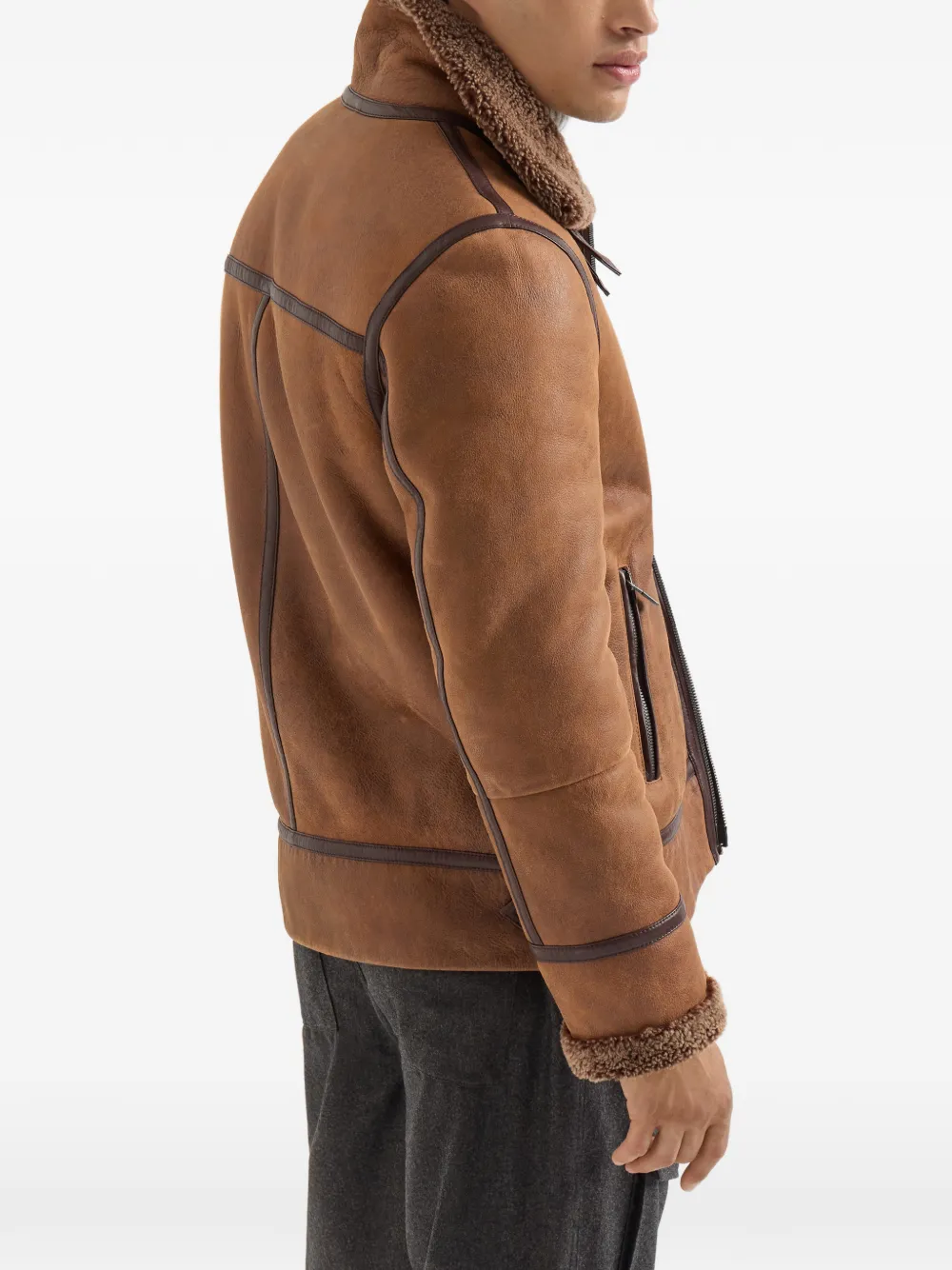 Brunello Cucinelli Lammy pilotenjack Bruin