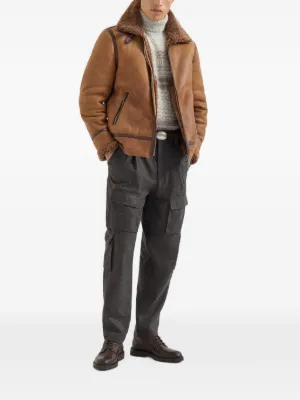 ブルネロクチネリ　サファリ レザージャケット　スエード Brunello Cucinelli（ブルネロクチネリ）レザージャケット - FARFETCH