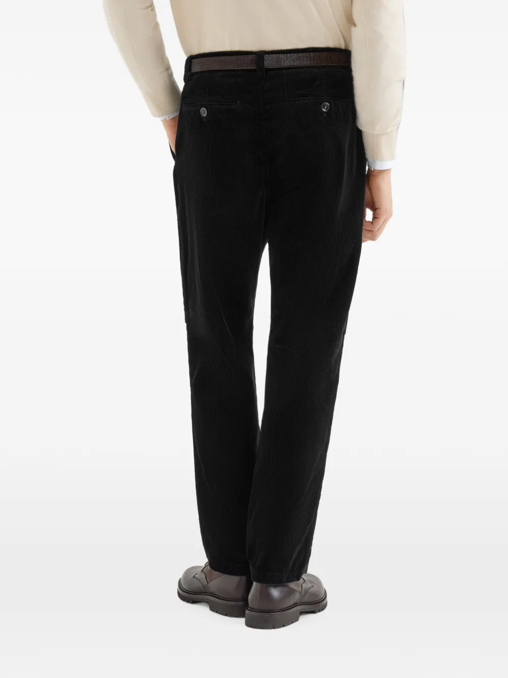 Brunello Cucinelli Ribfluwelen broek met geverfd effect Zwart