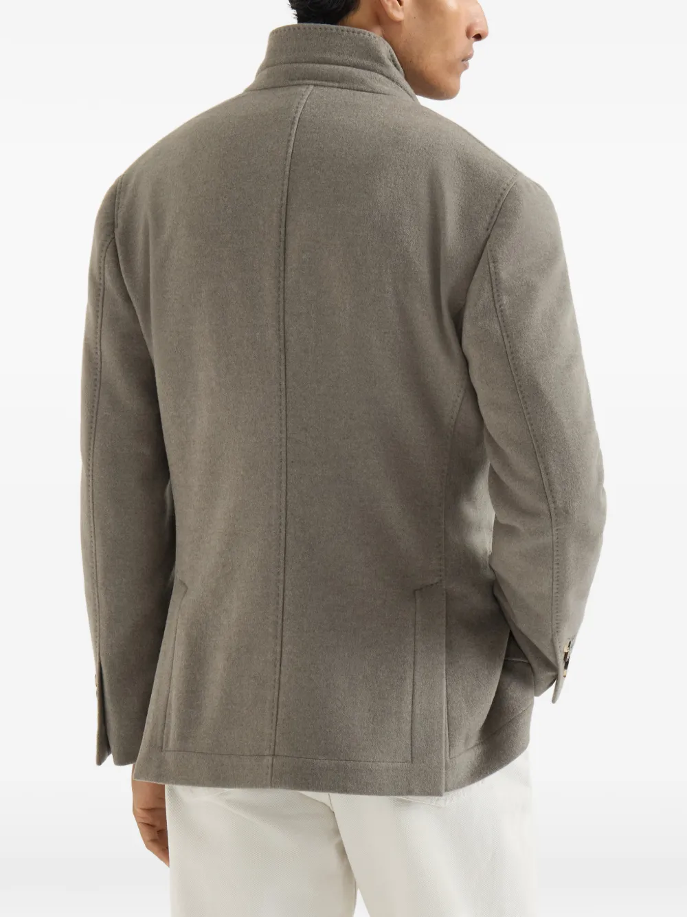 Brunello Cucinelli Lichtgewicht waterbestendige kasjmier blazer Grijs