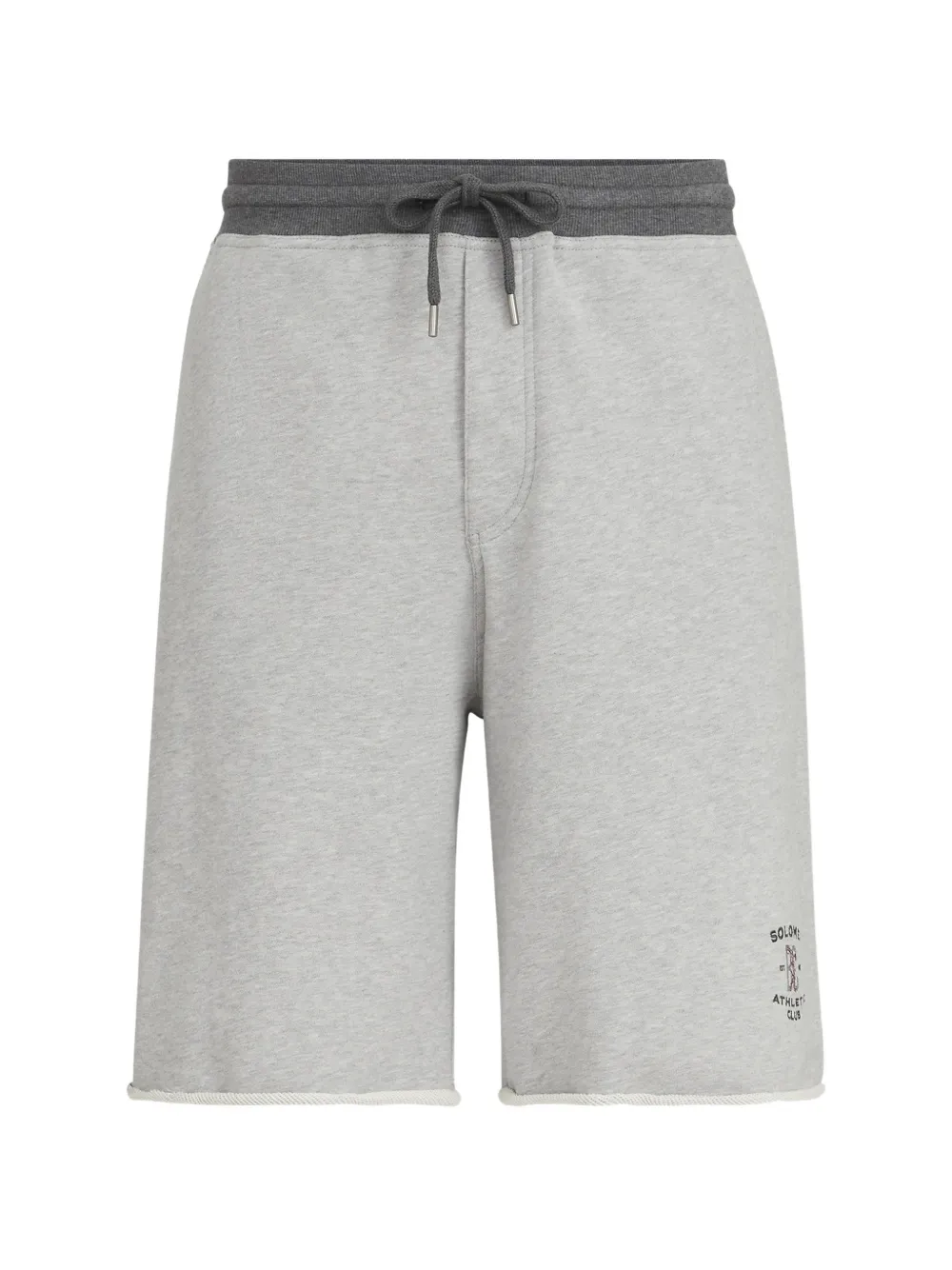 Brunello Cucinelli Katoenen Franse badstof bermuda shorts met borduurwerk Grijs