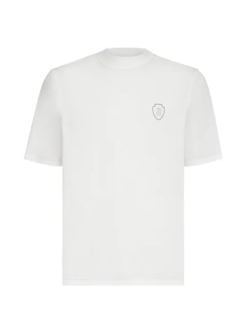 Brunello Cucinelli techno piqué mock-neck T-shirt with logo