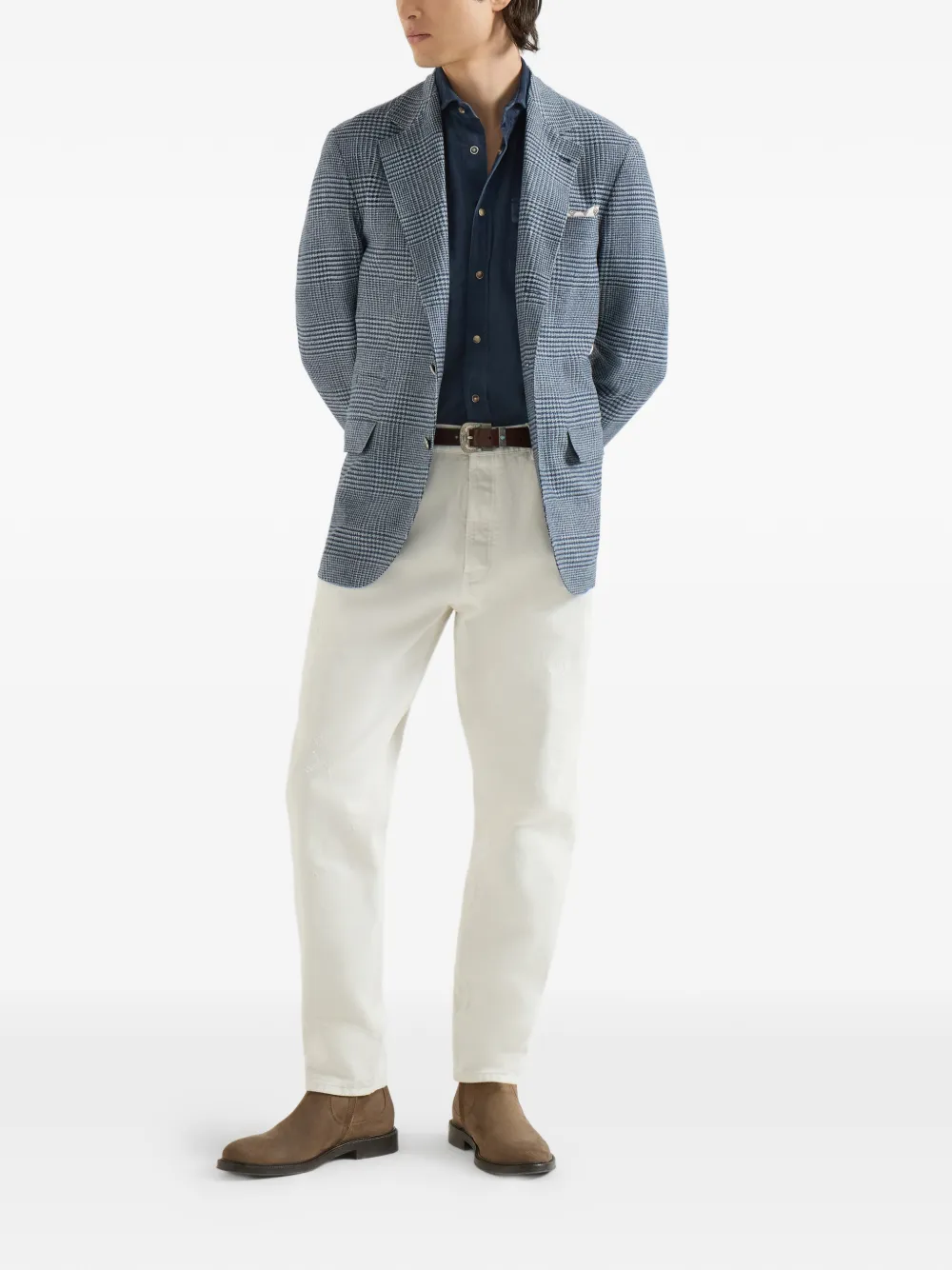 Brunello Cucinelli Western overhemd van ribfluweel Blauw