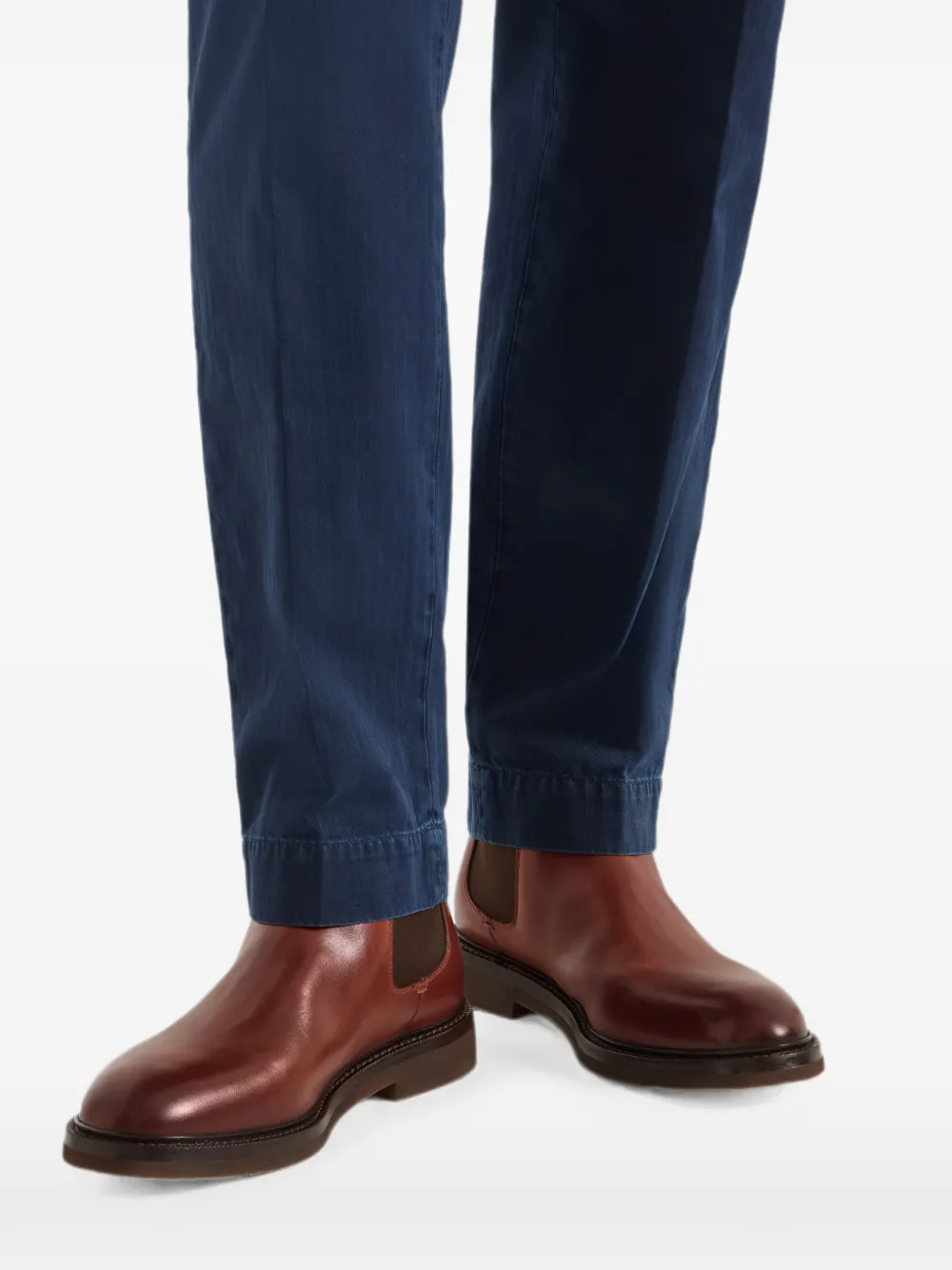 Brunello Cucinelli waxed calfskin Chelsea boots Bruin
