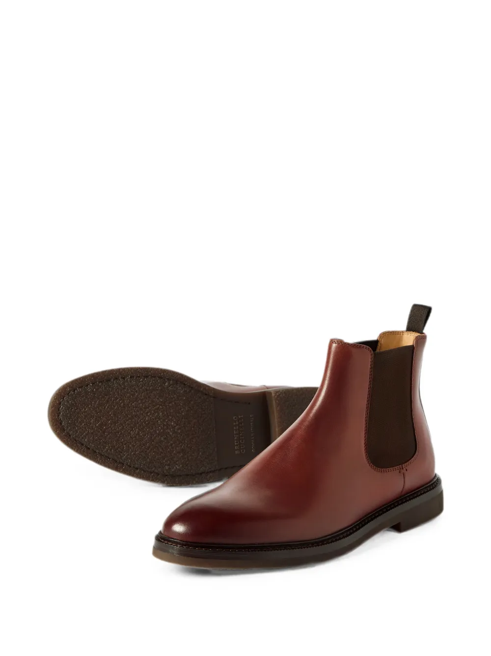 Brunello Cucinelli waxed calfskin Chelsea boots Bruin