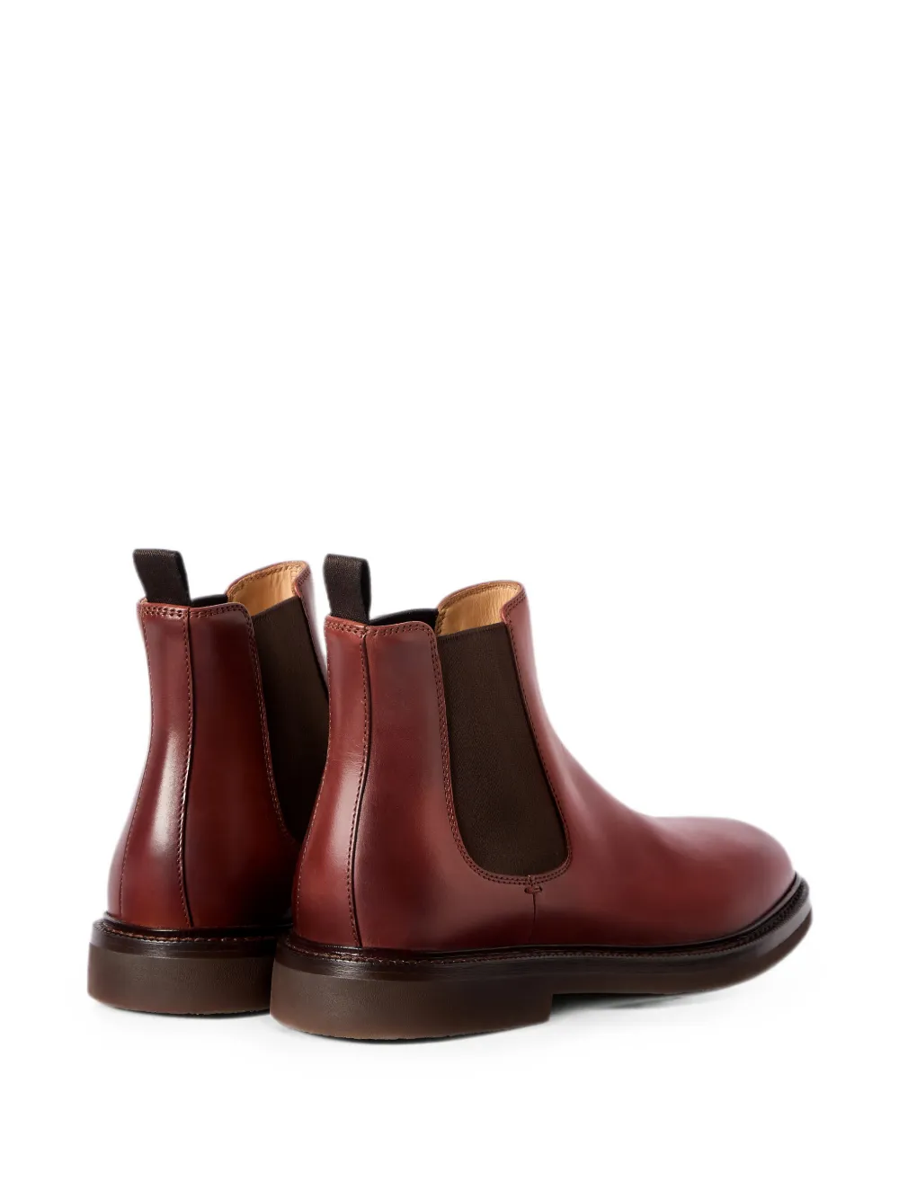 Brunello Cucinelli waxed calfskin Chelsea boots Bruin